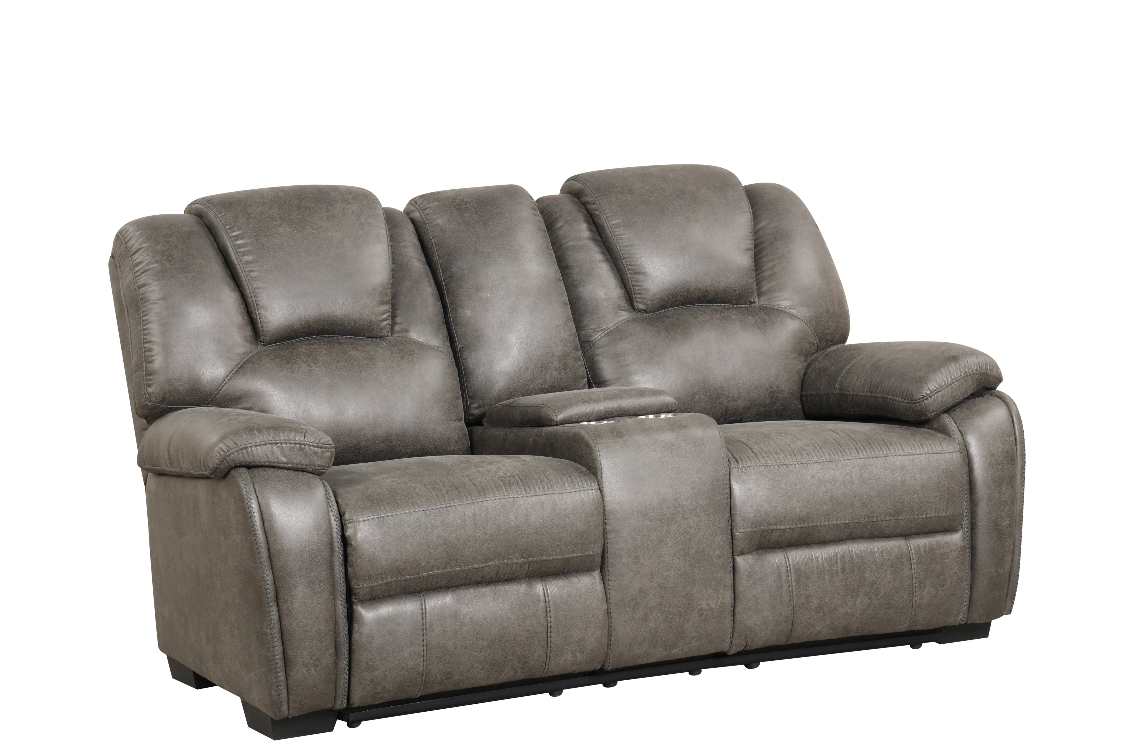 Light Brown 3-Piece Living Room Set — Reclining Sofa & Chair + Stationary Loveseat