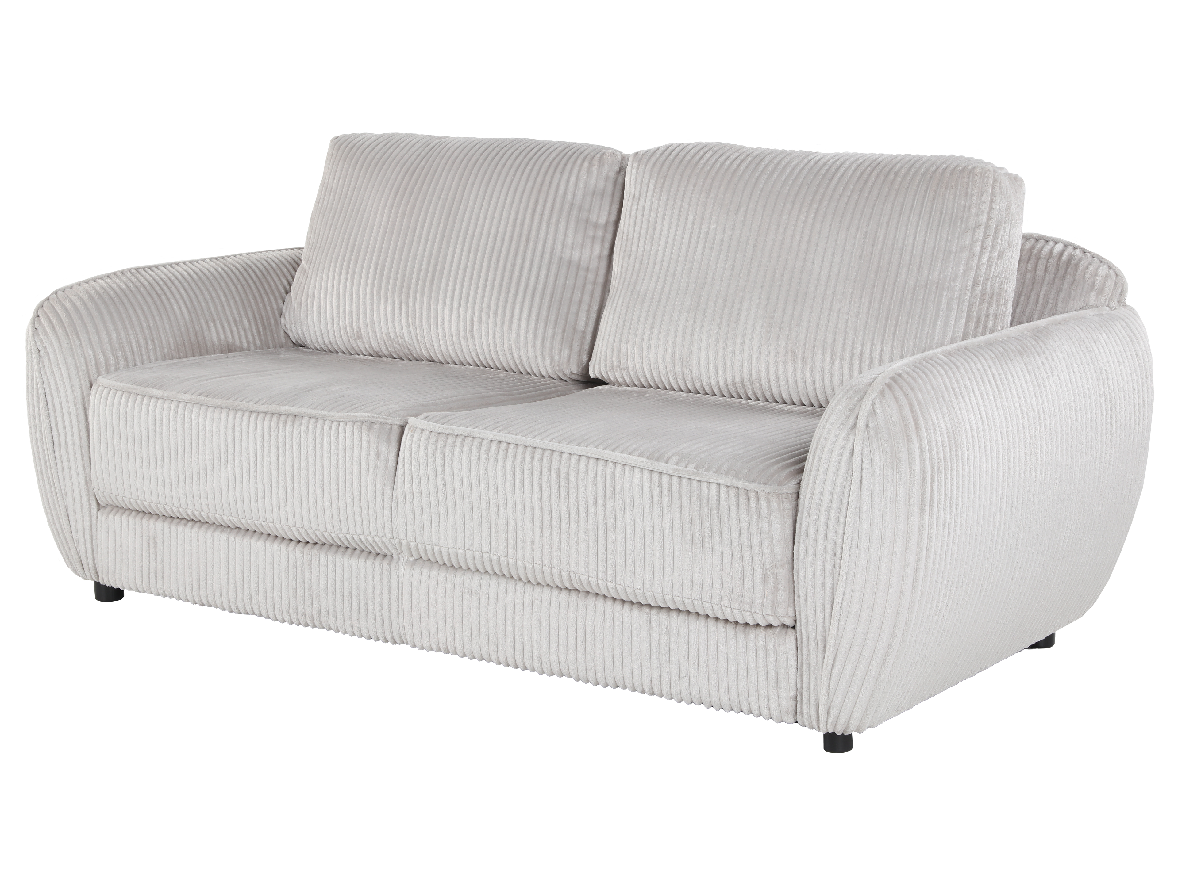 Modern Cream Corduroy 4-Piece Living Room Set (Sofa, Loveseat, Chair & Ottoman)